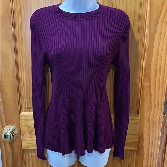 VENUS Sweaters - VENUS Deep Purple Long Sleeve Ribbed Top